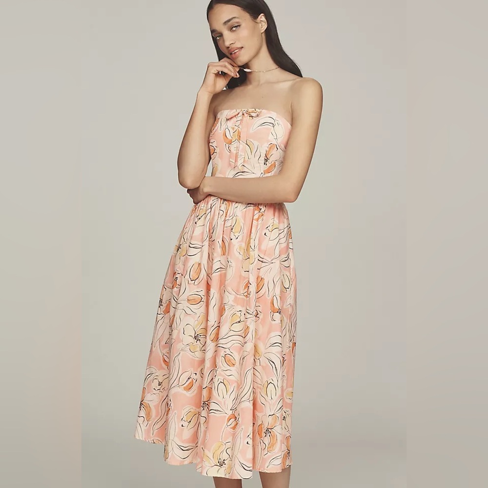 Anthropologie Hutch Womens  Iris Midi Dress, Pink Size 00